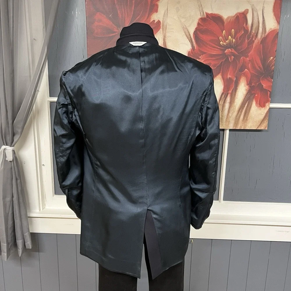 Joseph & Feiss Blazer Mens‎ 41L Long Classic Fit Wool Dark Navy Golden Buttons - Picture 10 of 11